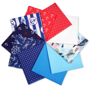 Tkaniny patchwork wzory marynarskie – bawełna wzorzysta i zestawy do szycia